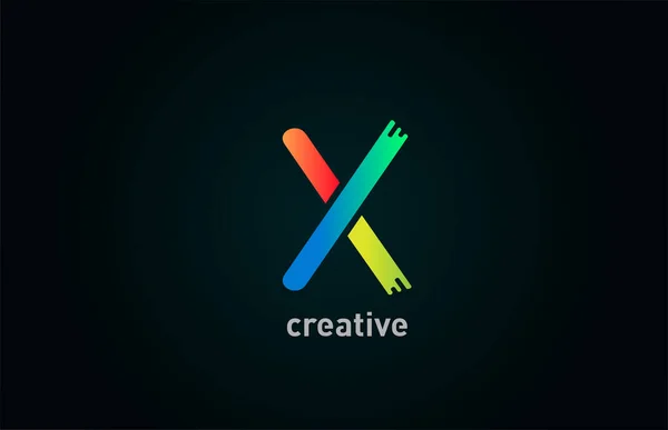 Έγχρωμο Αλφάβητο Λογότυπο Γράμμα Εικονίδιο Σχεδιασμού Μπλε Πράσινο Πορτοκαλί Χρώμα — Διανυσματικό Αρχείο