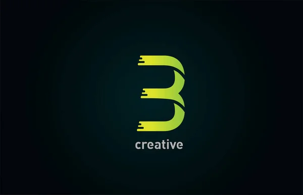 Letra Verde Creativa Icono Del Logotipo Del Alfabeto Para Empresa — Vector de stock