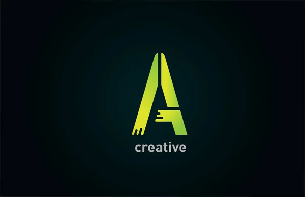 Icono Creativo Del Logotipo Del Alfabeto Letra Verde Para Empresa — Vector de stock