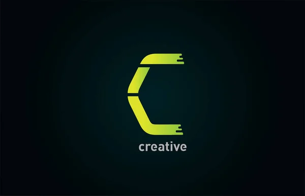 Креативная Зеленая Буква Логотип Фирменного Бизнес Дизайна — стоковый вектор