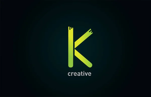 Créatif Lettre Verte Icône Logo Alphabet Pour Conception Entreprise Entreprise — Image vectorielle