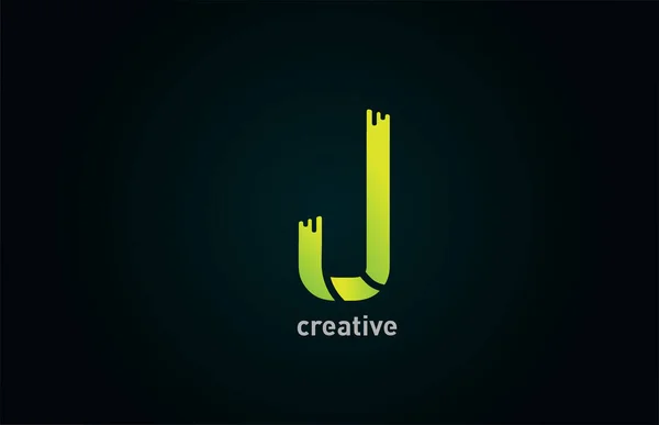 Icono Del Logotipo Del Alfabeto Letra Verde Creativa Para Empresa — Vector de stock