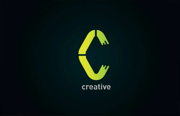 C公司和商业设计的创意绿色字母图标 — 图库矢量图片