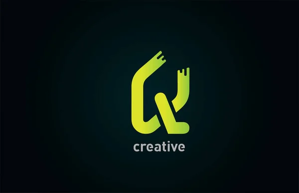 Letra Verde Creativa Icono Del Logotipo Del Alfabeto Para Empresa — Vector de stock