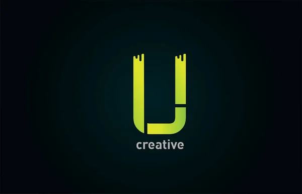 U为公司和商业设计创建绿色字母标识图标 — 图库矢量图片