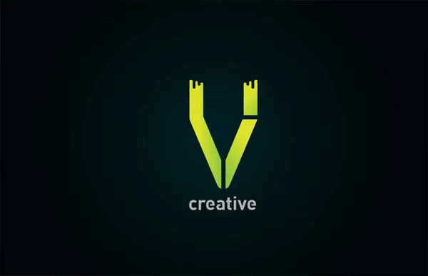 Kreativ Grön Bokstav Alfabet Logotyp Ikon För Företag Och Affärsdesign — Stock vektor