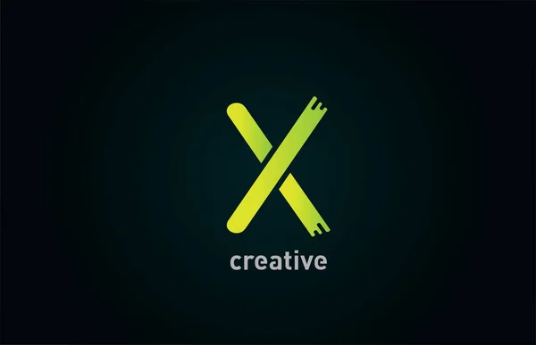 企業やビジネスデザインのためのX創造的な緑の文字のアルファベットのロゴアイコン — ストックベクタ