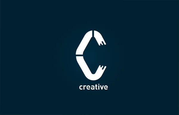 ホワイトCクリエイティブレタービジネスや企業のためのアルファベットのロゴデザインアイコン — ストックベクタ