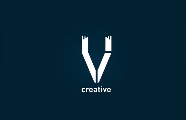 Branco Criativo Letra Alfabeto Logotipo Design Ícone Para Negócios Empresa — Vetor de Stock