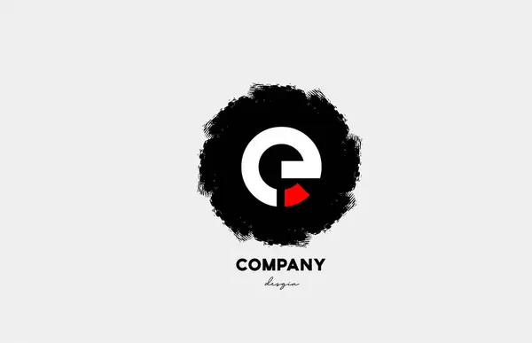 Červená Bílá Černá Abeceda Logo Ikona Designem Grunge Pro Podnikání — Stockový vektor