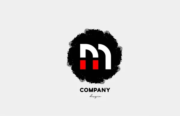 Červená Bílá Černá Abeceda Logo Ikona Designem Grunge Pro Podnikání — Stockový vektor