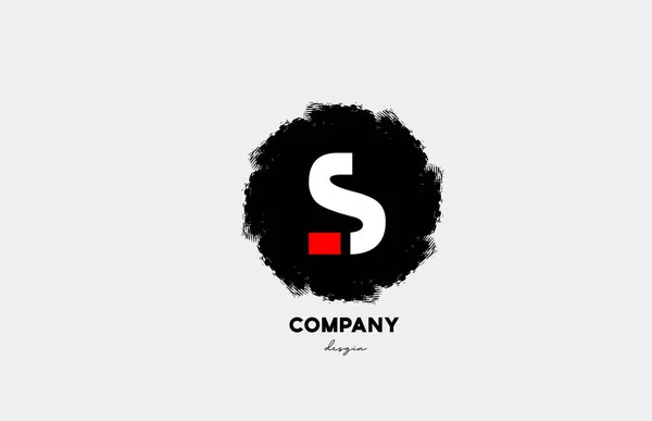 Sレッドホワイトのビジネスや企業のためのグランジデザインのアルファベットのロゴアイコン — ストックベクタ