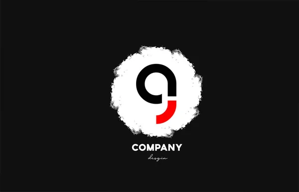 Černá Červená Bílá Abeceda Písmeno Logo Ikona Grunge Design Pro — Stockový vektor