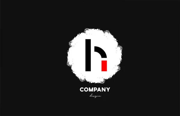 H黑色红色白色英文字母图标 为商业和公司设计粗俗的标志 — 图库矢量图片