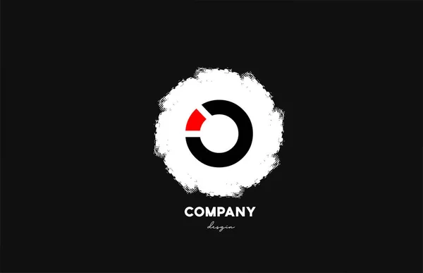 Černá Červená Bílá Abeceda Symbol Logo Ikona Grunge Design Pro — Stockový vektor