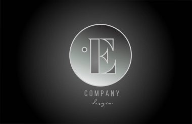 iş ve şirket için gümüş gri metal alfabe E harfi logo tasarımı simgesi