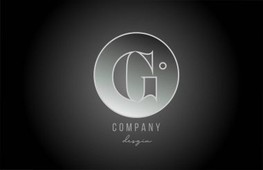 iş ve şirket için gümüş gri metal alfabe G harfi logo tasarımı simgesi
