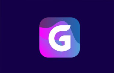 Şirket ve işletme için pembe mavi G alfabe harf simgesi simgesi tasarımı