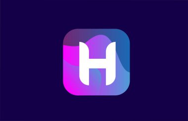 Şirket ve iş dünyası için pembe mavi H alfabesi harfi simge tasarımı