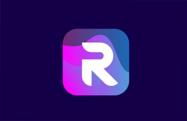 Şirket ve iş dünyası için pembe mavi R alfabesi harf simgesi simgesi tasarımı