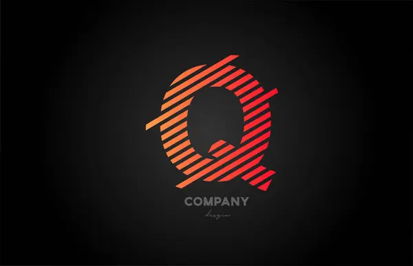 企業やビジネスのためのQオレンジアルファベット文字のロゴアイコンのデザイン — ストックベクタ