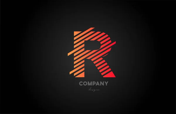 Rオレンジ色のアルファベットの文字のロゴのアイコンのデザイン会社とビジネス — ストックベクタ
