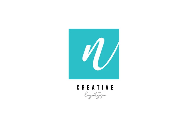 Azul Alfabeto Cuadrado Letra Logotipo Icono Diseño Para Empresa Negocio — Vector de stock