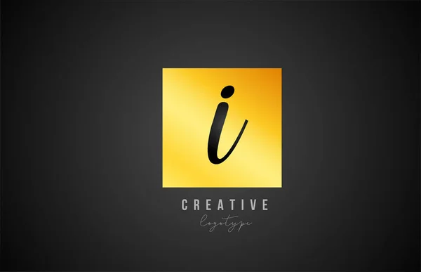 Gouden Gouden Vierkante Alfabet Letter Logo Pictogram Ontwerp Voor Bedrijf — Stockvector