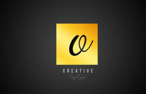 Gold Golden Square Alphabet Letter Logo Icon Design Company Business — Stock Vector