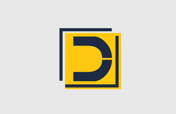 Κίτρινο Μπλε Τετράγωνο Αλφάβητο Γράμμα Λογότυπο Εικονίδιο Σχεδιασμό Για Την — Διανυσματικό Αρχείο