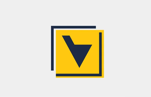 Yellow Blue Square Alphabet Letter Logo Icon Design Company Business — Stock Vector