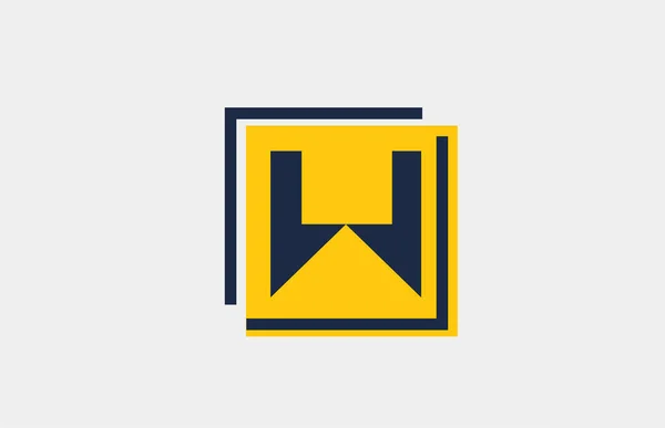 Geel Blauw Vierkant Alfabet Letter Logo Pictogram Ontwerp Voor Bedrijf — Stockvector