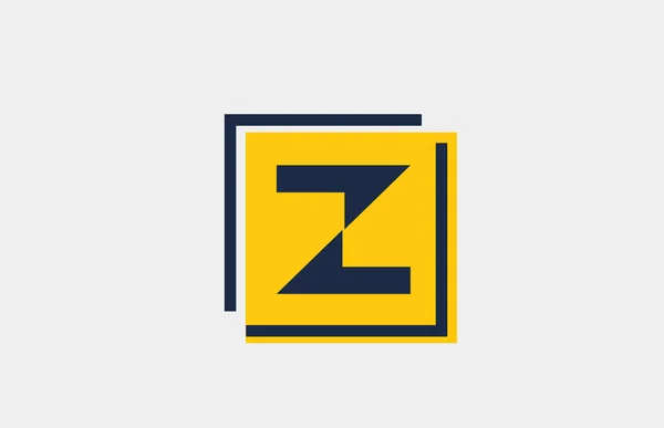 Geel Blauw Vierkant Alfabet Letter Logo Pictogram Ontwerp Voor Bedrijf — Stockvector