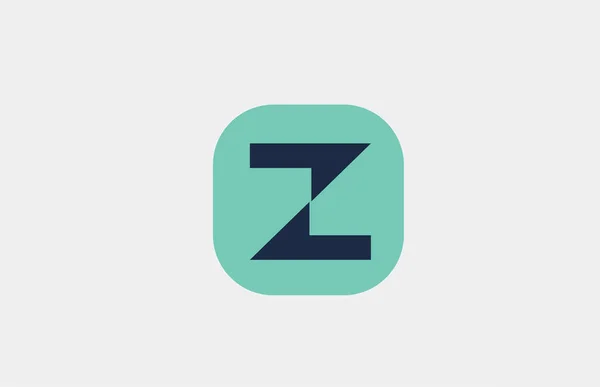 字母表Z绿色正方形图标公司标志设计 — 图库矢量图片