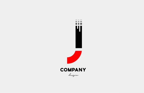Nero Rosso Alfabeto Lettera Logo Icona Design Imprese Azienda Adatto — Vettoriale Stock