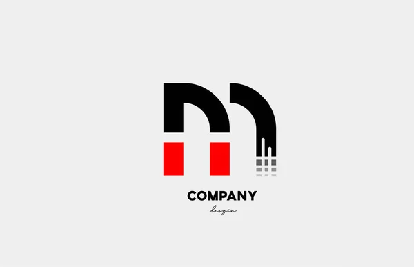 Noir Rouge Lettre Alphabet Logo Icône Design Pour Les Entreprises — Image vectorielle