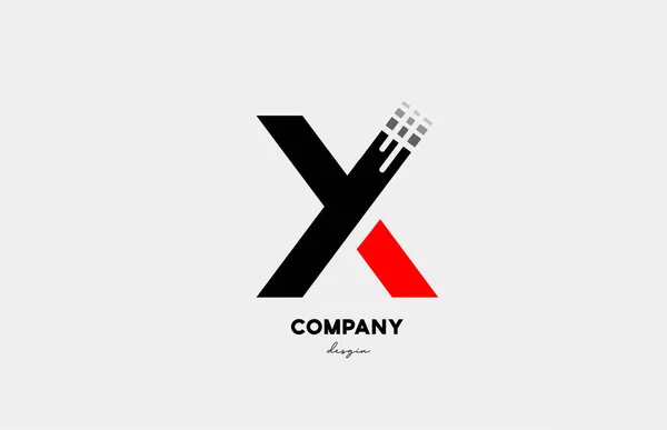 Negro Rojo Alfabeto Letra Logotipo Icono Diseño Para Negocio Empresa — Vector de stock