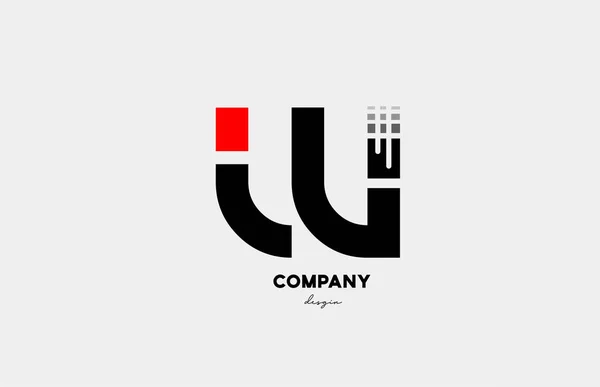 Черный Красный Алфавит Буква Логотипа Иконка Дизайн Бизнеса Компании Подходит — стоковый вектор