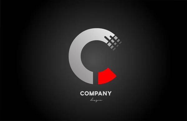 Červená Šedá Abeceda Písmenko Logo Design Ikony Pro Společnost Podnikání — Stockový vektor