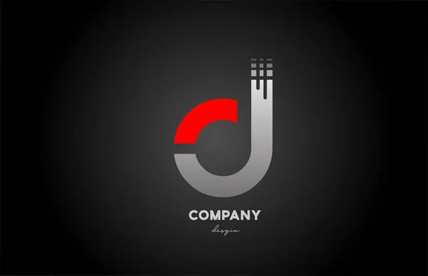 Vermelho Cinza Alfabeto Letra Logotipo Ícone Design Para Empresa Negócios — Vetor de Stock
