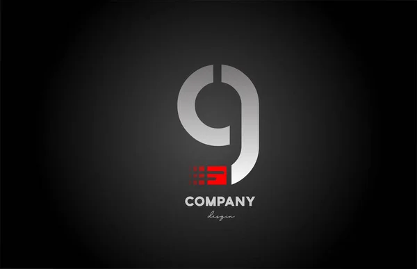 Lettre Alphabet Gris Rouge Logo Icône Design Pour Entreprise Les — Image vectorielle