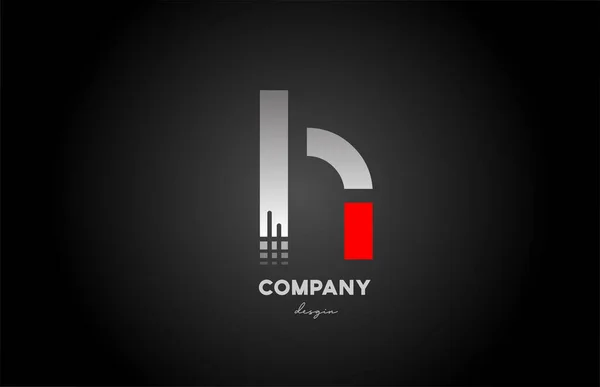 Lettre Alphabet Rouge Gris Logo Icône Design Pour Entreprise Les — Image vectorielle