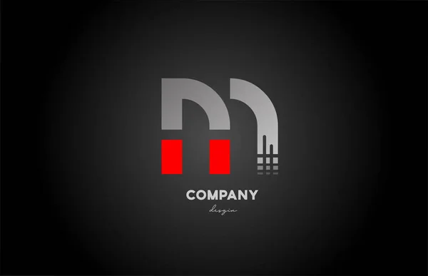 公司和企业的红色灰色字母图标设计 适用于媒体技术或技术标志 — 图库矢量图片