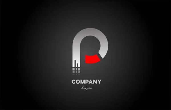 Czerwony Szary Alfabet Litera Logo Ikona Projektowania Dla Firmy Biznesu — Wektor stockowy