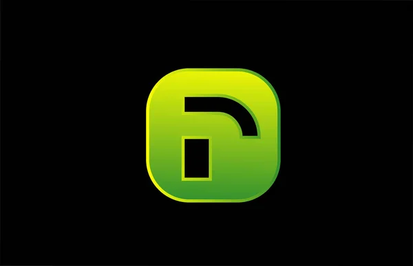 Zelená Černá Abeceda Logo Písmenko Ikona Design Pro Podnikání Společnost — Stockový vektor