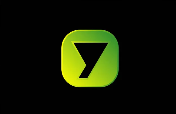 ビジネスや企業のための緑の黒いYアルファベットのロゴの文字のアイコンデザイン — ストックベクタ