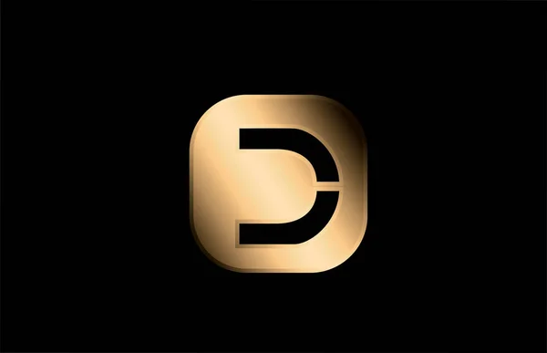Ouro Metal Alfabeto Letra Logotipo Ícone Design Para Negócios Empresa —  Vetores de Stock