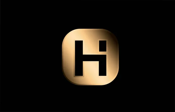 Guld Metall Alfabet Bokstav Logotyp Ikon Design För Företag Och — Stock vektor