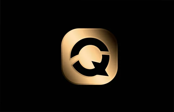 Gold Metal Alphabet Letter Logo Icon Design Business Company — Stock Vector