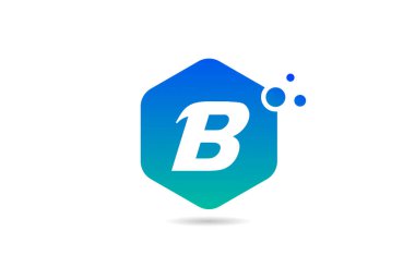 iş ve şirket için eşkenar dörtgen içeren yeşil mavi B harfi logo simgesi tasarımı